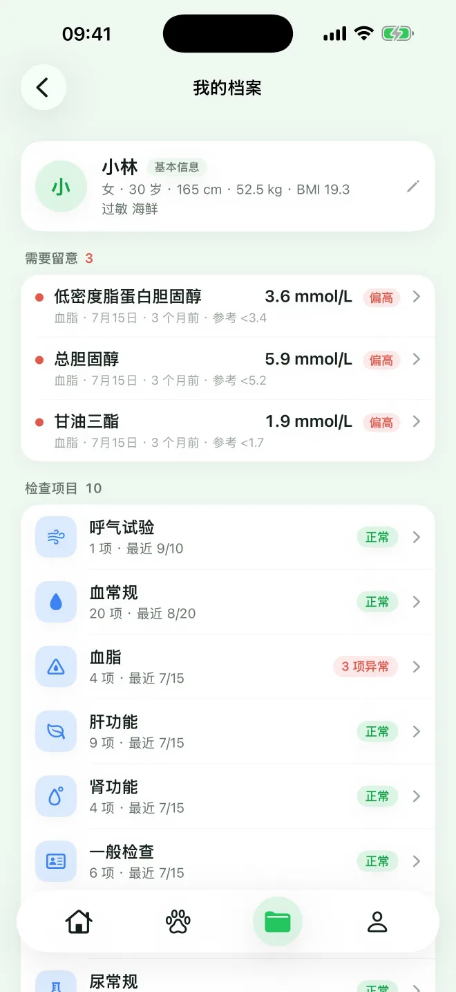 我的档案：需要留意的指标